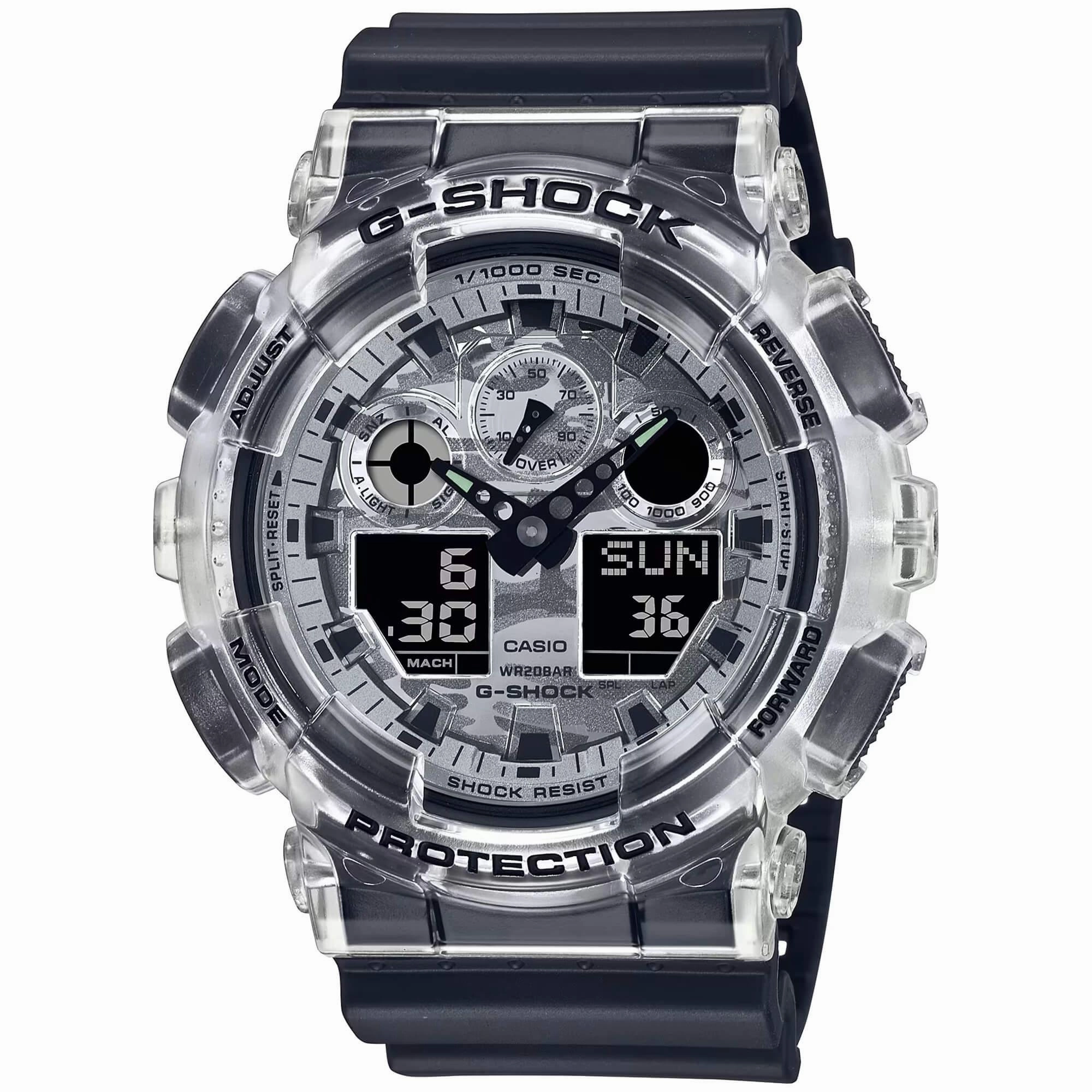 Casio Men's Watch - G-Shock Ana-Digi World Timer Camouflage Dial Strap | GA100SKC-1A