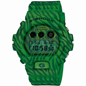 Casio Men's Watch - G-Shock Green and Grey Digital Dial Chronograph | DW6900ZB-3