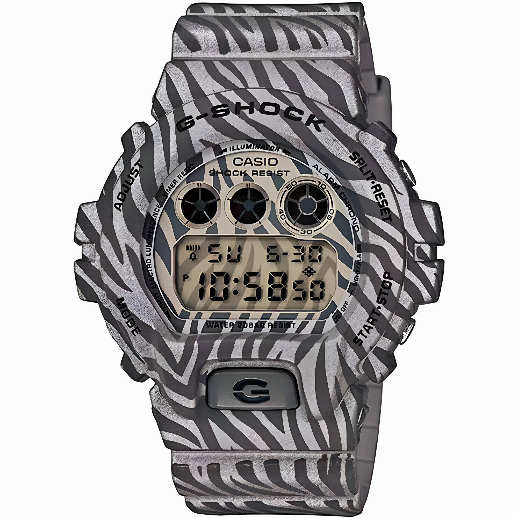 Casio Men's Watch - G-Shock Grey Digital Dial Resin Strap Chronograph | DW6900ZB-8