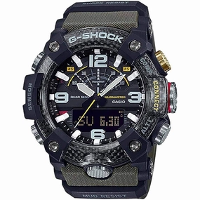 Casio Men's Watch - G-Shock Mudmaster Green Resin Strap Analog-Digital | GGB100-1A3