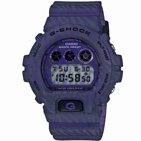 Casio Men's Watch - G-Shock Purple and Grey Digital Dial Chronograph | DW6900ZB-2