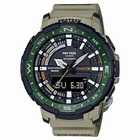 Casio Men's Watch - Pro Trek Black Ana-Digi Dial Strap Digital Compass | PRTB70-5