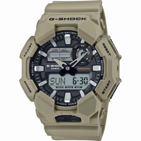 Casio Men's Watch G-Shock World Time Beige Resin Strap Analog-Digital GA010-5A