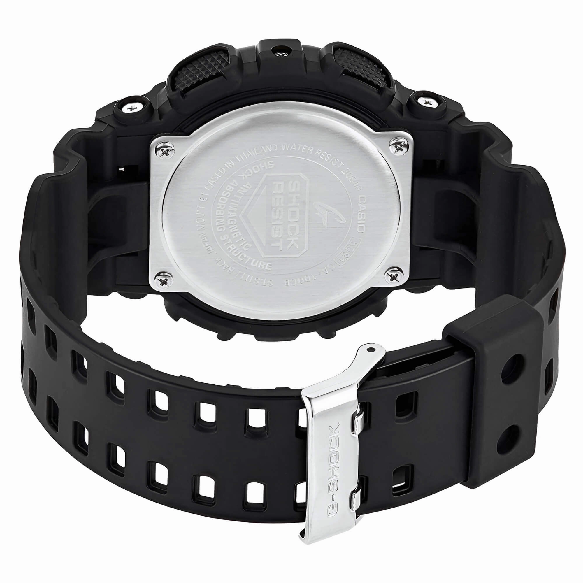 Casio Men's World Time Watch - G-Shock Alarm Dive Ana-Digi Black Dial | GA100CB-1A