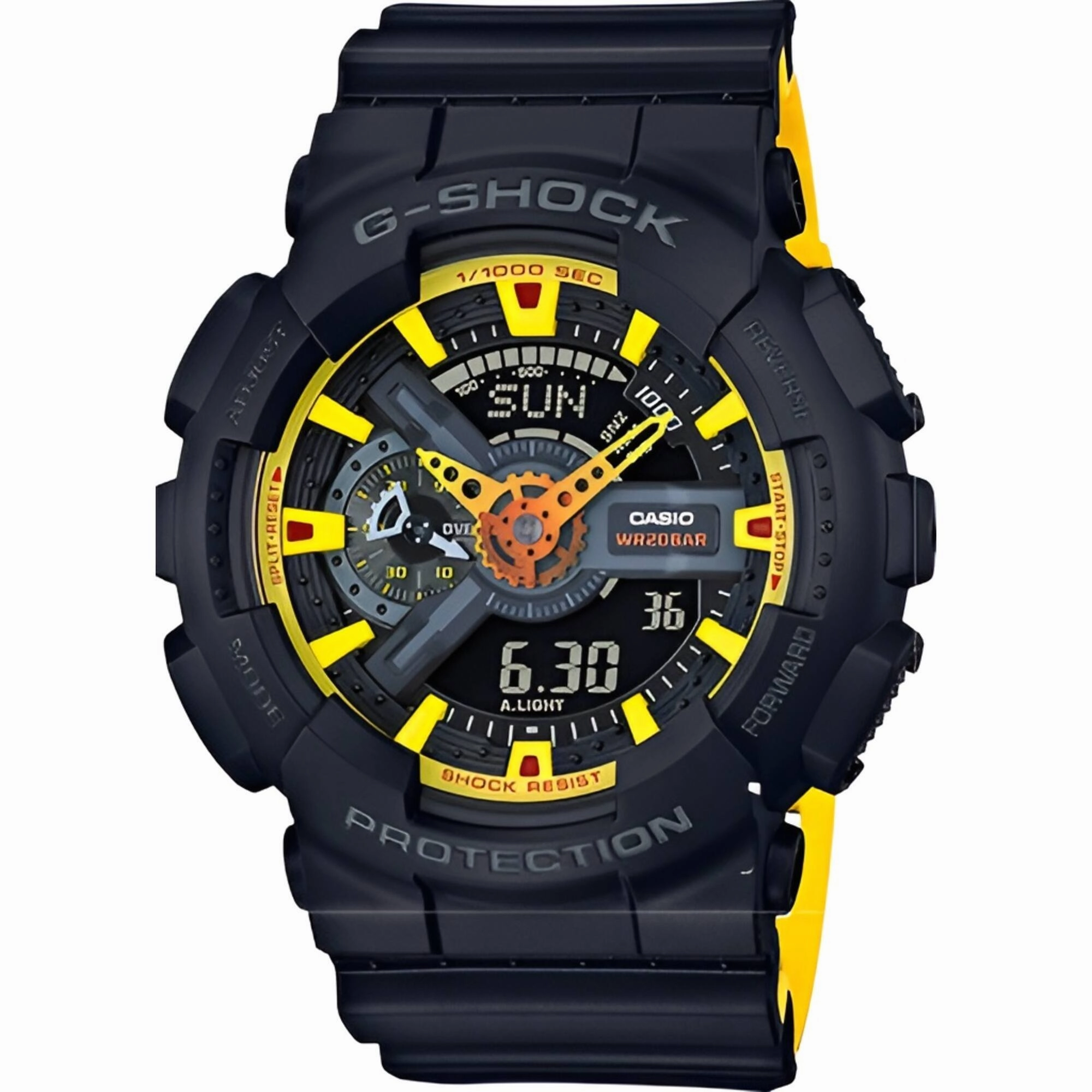 Casio Mens Watch - G-Shock Shock Resistant Black Strap Analog-Digital | GA-110BY-1A