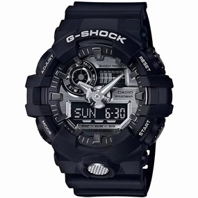 Casio Mens Watch - G-Shock World Time Black Resin Strap Analog-Digital | GA-710-1A