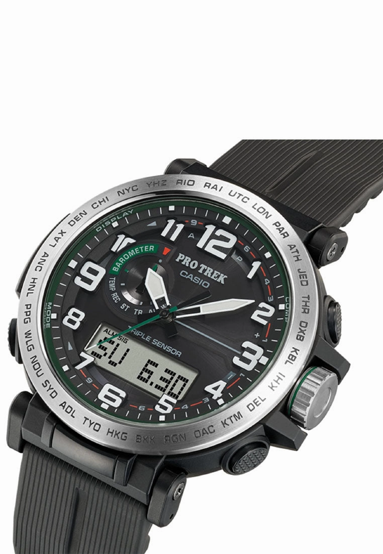 Casio Pro Trek PRG-601-1DR Digital Analog Rubber Strap Watch For Men