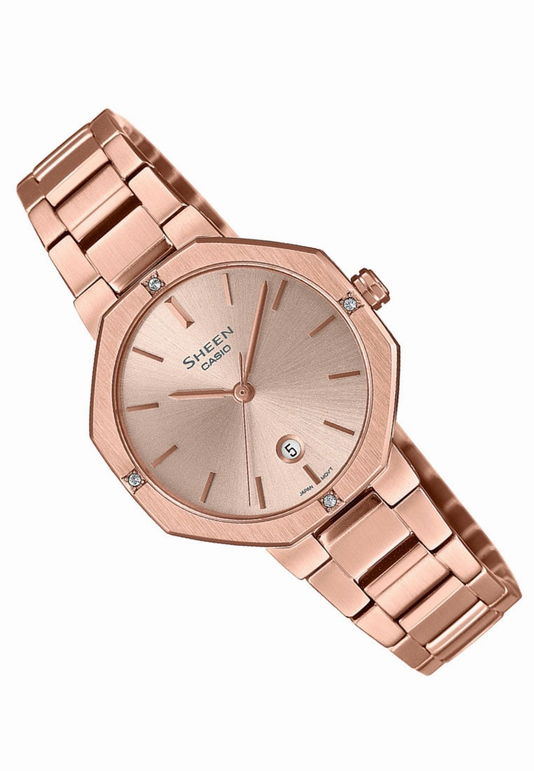 Casio Sheen SHE-4543PG-4A Analog Stainless Steel Strap Watch For Women