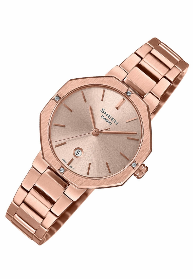 Casio Sheen SHE-4543PG-4A Analog Stainless Steel Strap Watch For Women