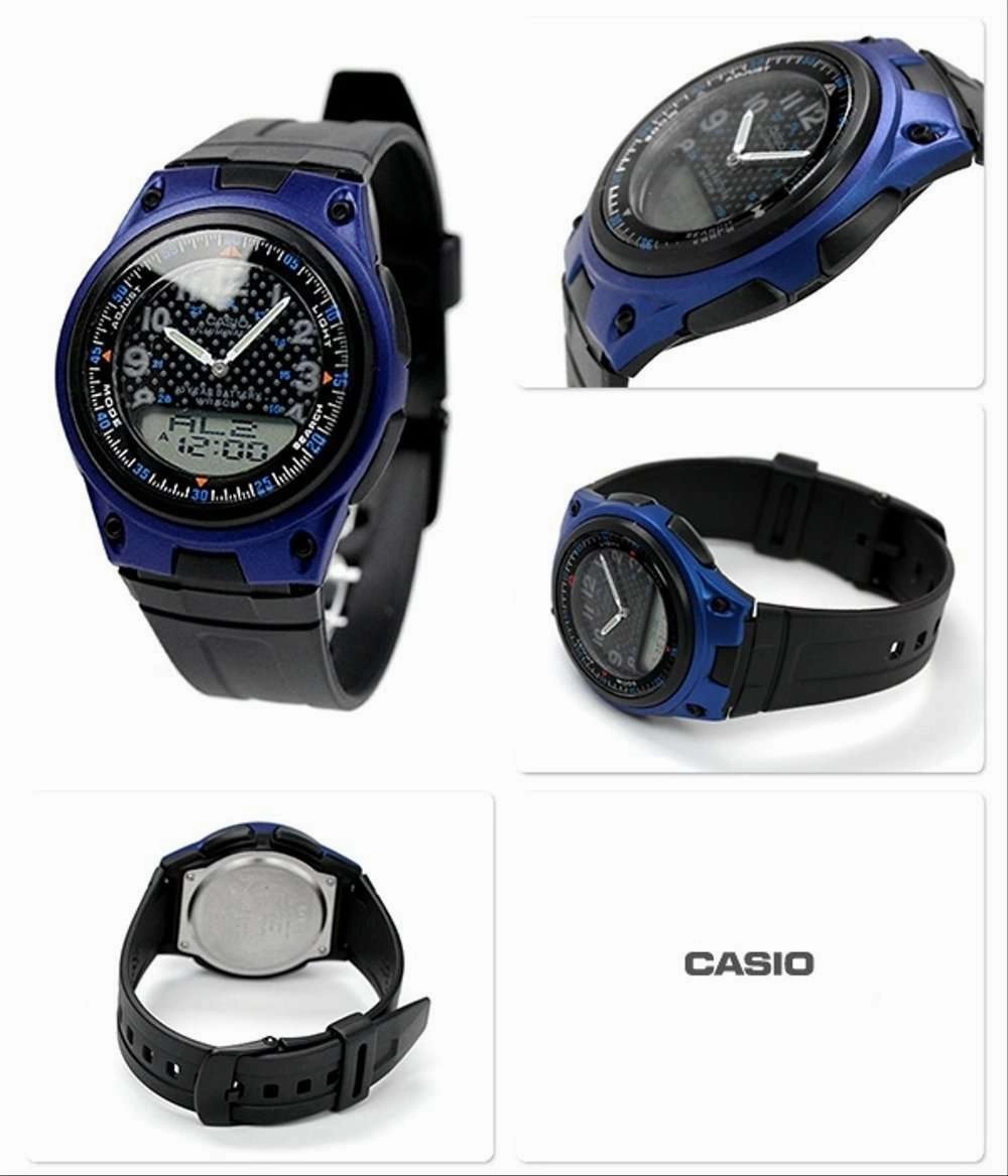 Casio Standard AW-80-2B Blue Dial/ Black Resin Strap Watch for Men