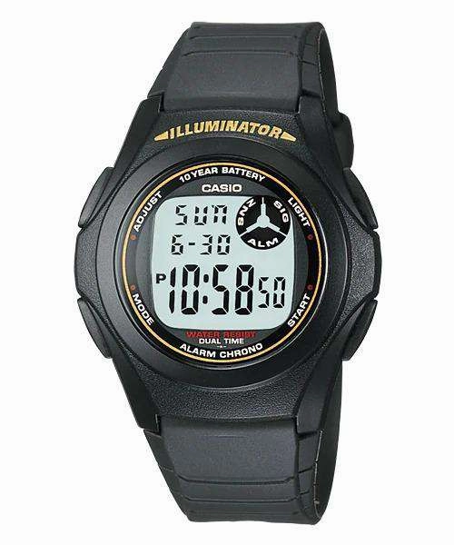 Casio Standard F-200W-9ADF Black Resin Strap Watch for Men