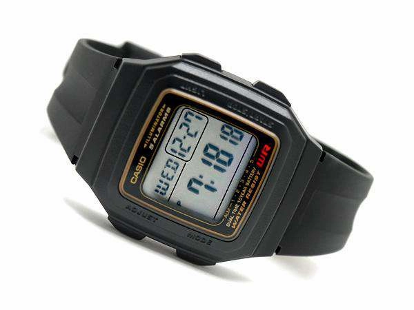 Casio Standard F-201WA-9ADF Black Resin Watch for Men and Women