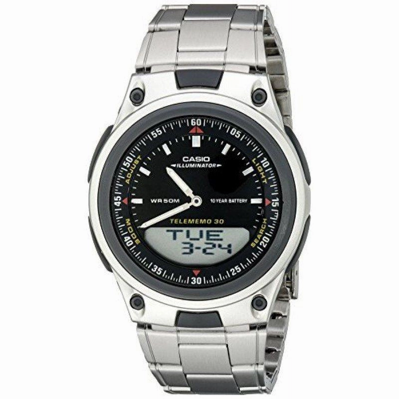 Casio Standard Men's Silver Stainless Steel Strap Watch- AW-80D-1AVDF