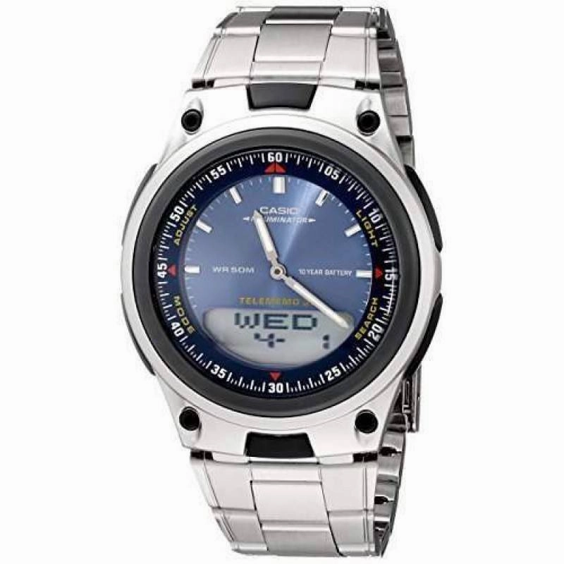 Casio Standard Men's Silver Stainless Steel Strap Watch- AW-80D-2AVDF