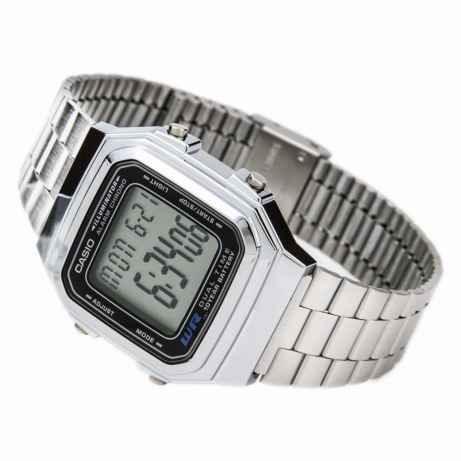 Casio Vintage A178WA-1A Silver Stainless Steel Watch Unisex