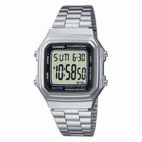 Casio Vintage A178WA-1A Silver Stainless Steel Watch Unisex