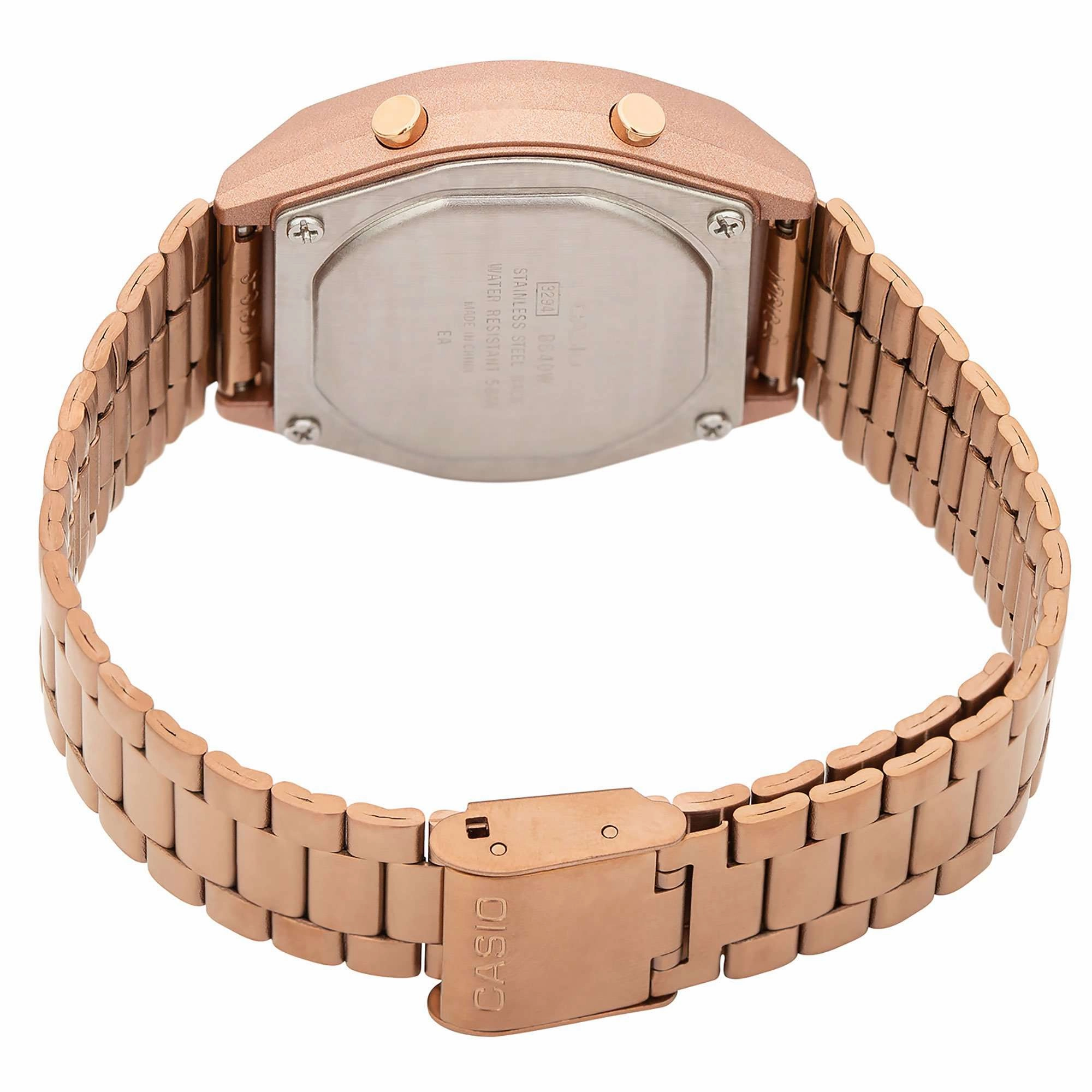 Casio Vintage B640WCG-5DF Rose Gold Stainless Strap Watch for Men and Women
