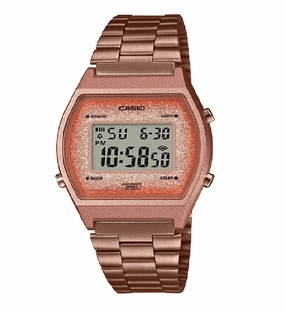 Casio Vintage B640WCG-5DF Rose Gold Stainless Strap Watch for Men and Women