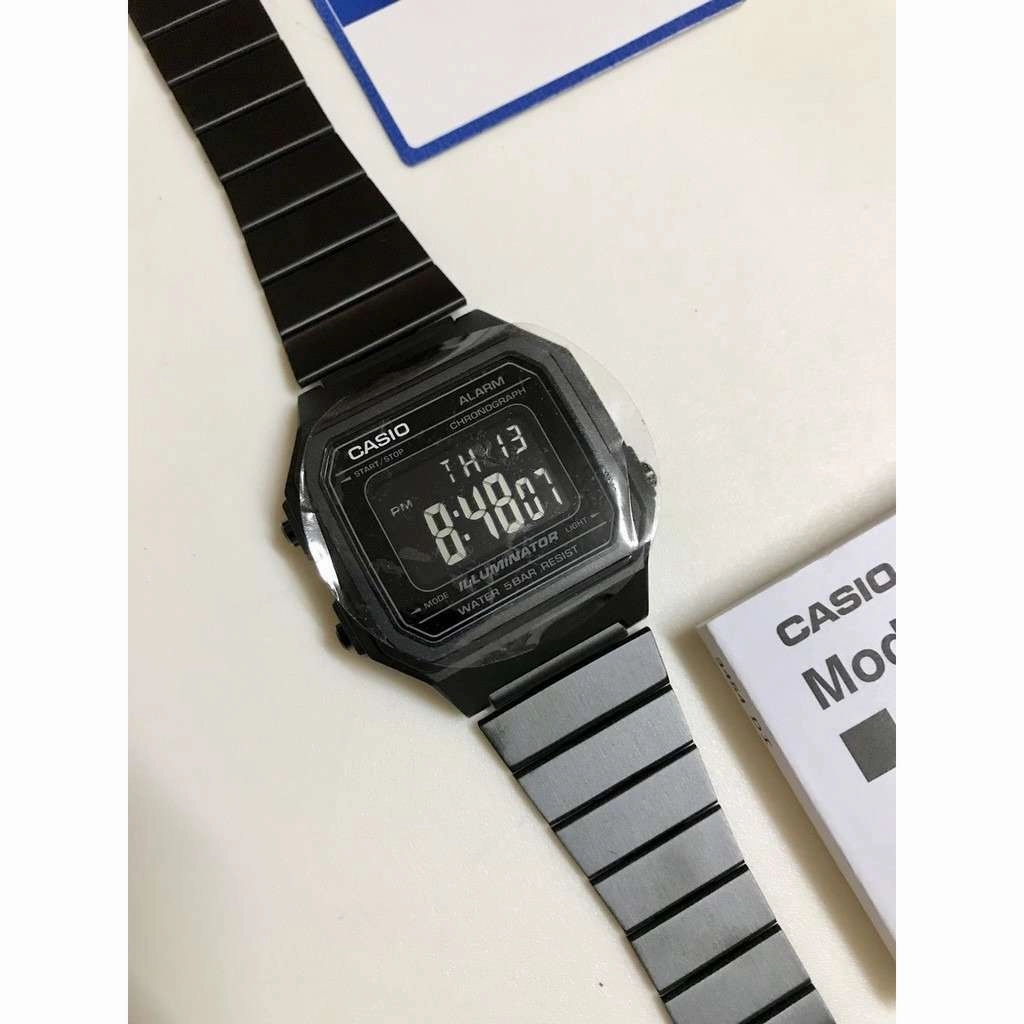 Casio Vintage B650WB-1B Black Stainless Steel Strap Watch for Men and Women