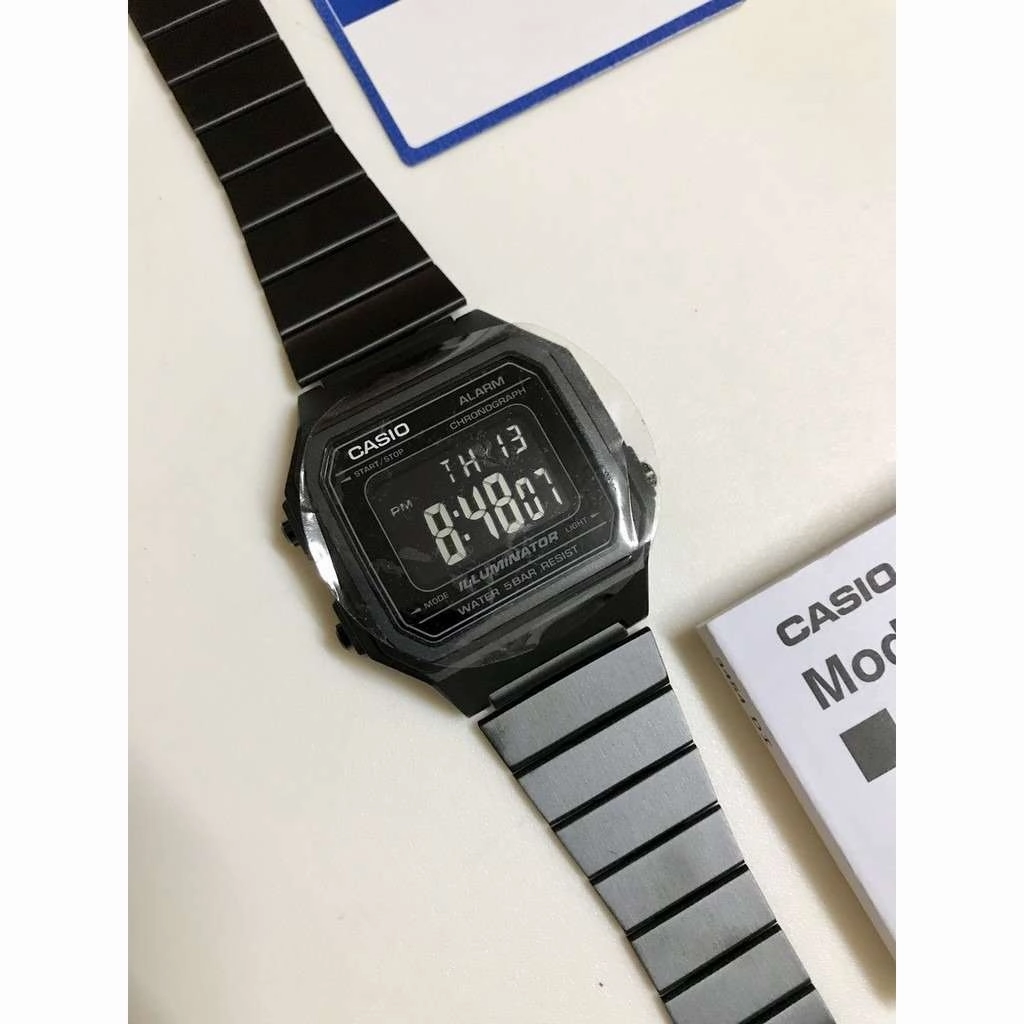 Casio Vintage B650WB-1B Black Stainless Steel Strap Watch for Men and Women