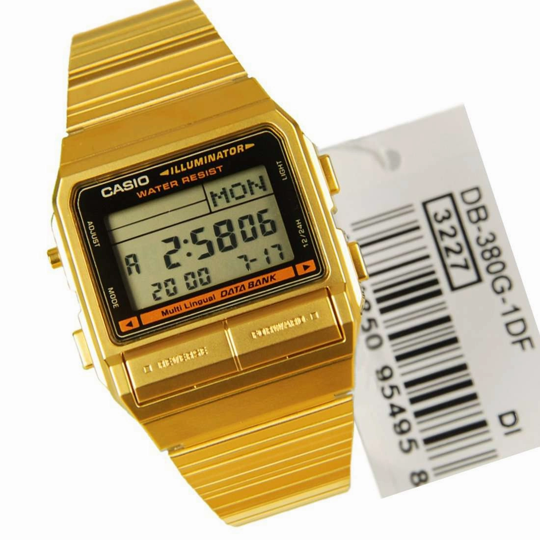 Casio Vintage DB-380G-1D Gold Plated Watch For Men and Women