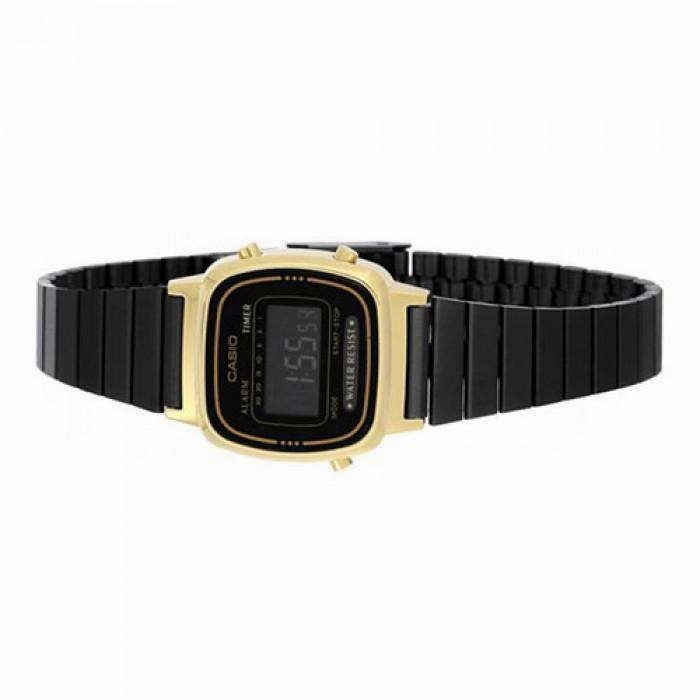 Casio Vintage LA670WEGB-1B Black Plated Stainless Steel Watch for Women