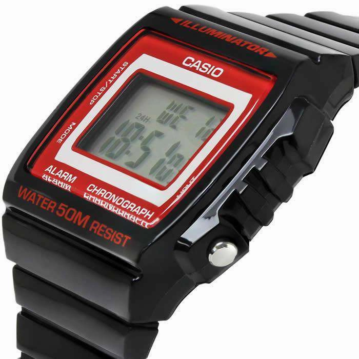Casio W-215H-1A2 Black Resin Strap Watch for Men and Women