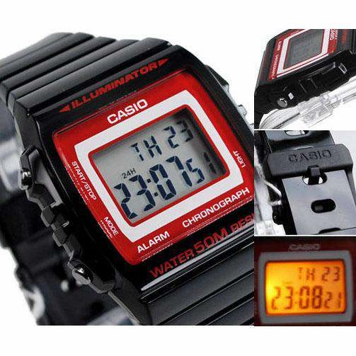 Casio W-215H-1A2 Black Resin Strap Watch for Men and Women