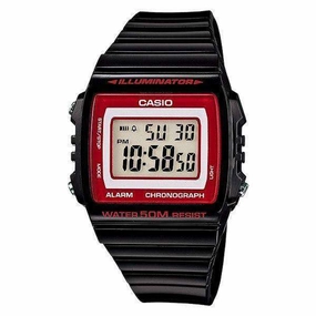 Casio W-215H-1A2 Black Resin Strap Watch for Men and Women
