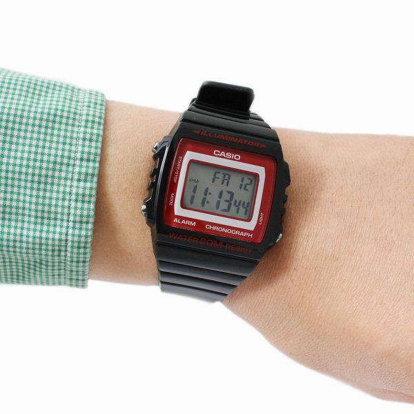 Casio W-215H-1A2 Black Resin Strap Watch for Men and Women
