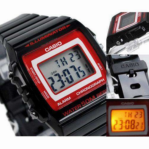 Casio W-215H-1A2 Black Resin Strap Watch for Men and Women