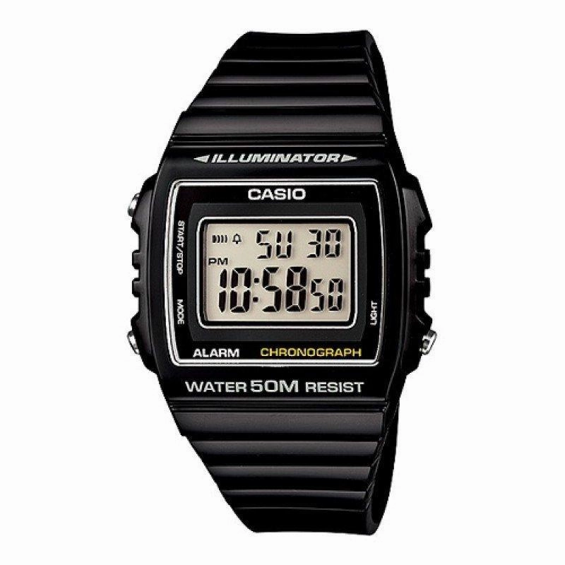 Casio W-215H-1A Black Resin Watch for Men and Women