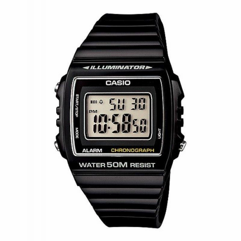 Casio W-215H-1A Black Resin Watch for Men and Women