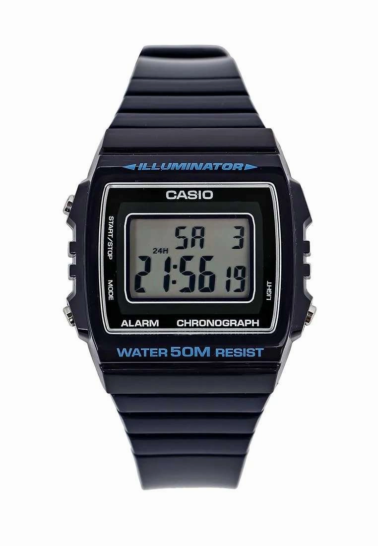 Casio W-215H-2A Navy Blue Resin Strap Watch For Men and Women