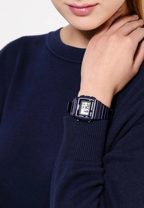 Casio W-215H-2A Navy Blue Resin Strap Watch For Men and Women