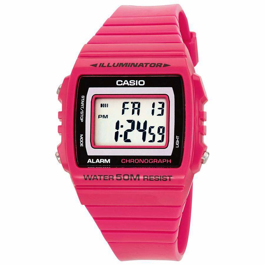Casio W-215H-4A Pink Resin Watch For Men and Women