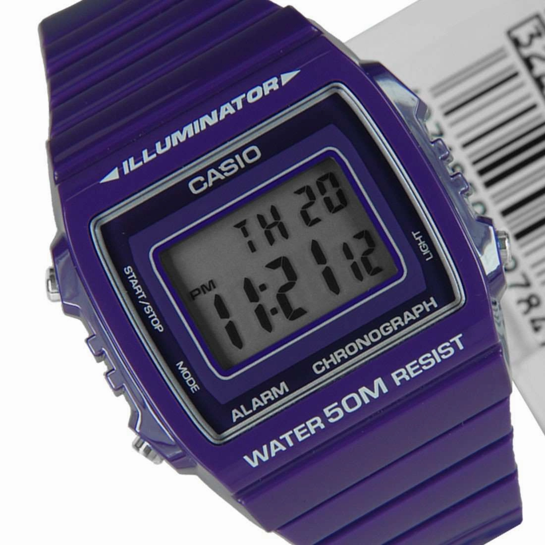 Casio W-215H-6A Purple Resin Strap Watch For Men and Women