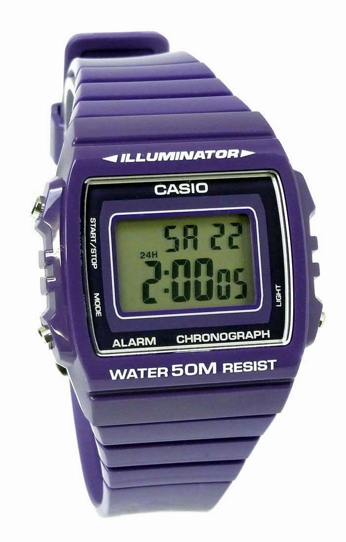 Casio W-215H-6A Purple Resin Strap Watch For Men and Women
