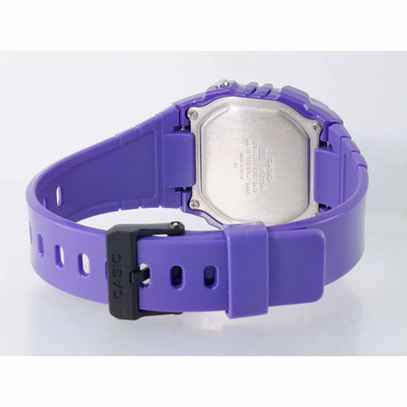Casio W-215H-6A Purple Resin Strap Watch For Men and Women