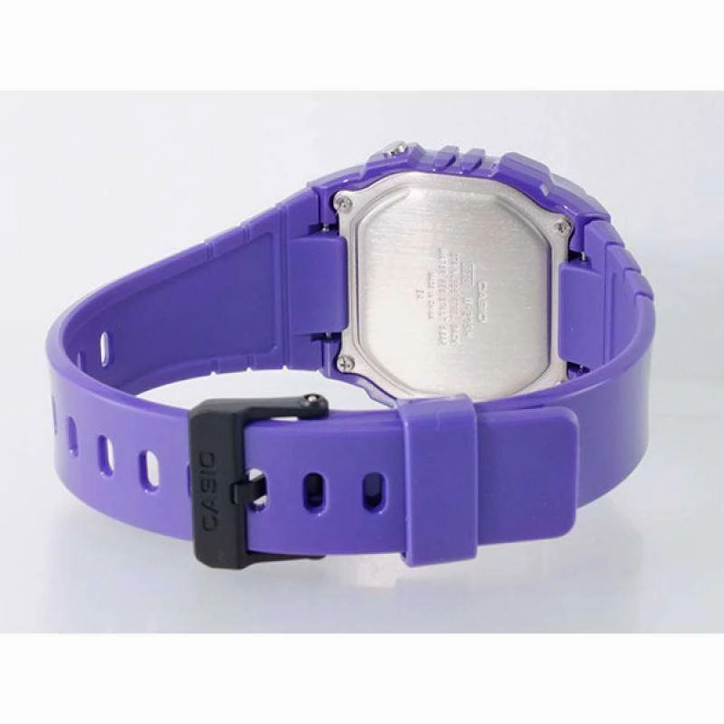 Casio W-215H-6A Purple Resin Strap Watch For Men and Women