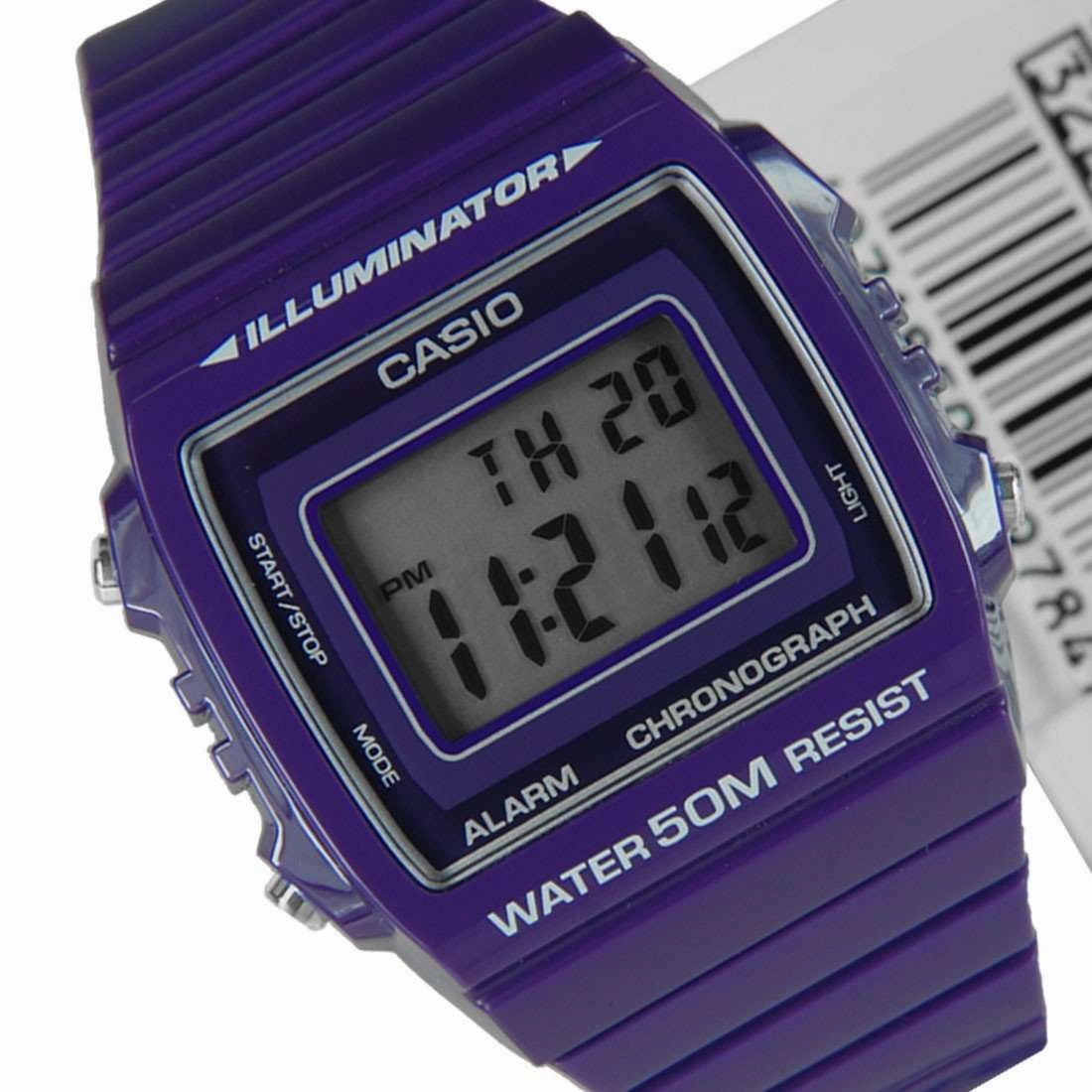 Casio W-215H-6A Purple Resin Strap Watch For Men and Women