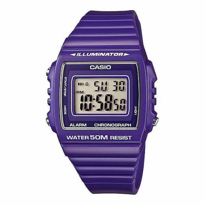 Casio W-215H-6A Purple Resin Strap Watch For Men and Women