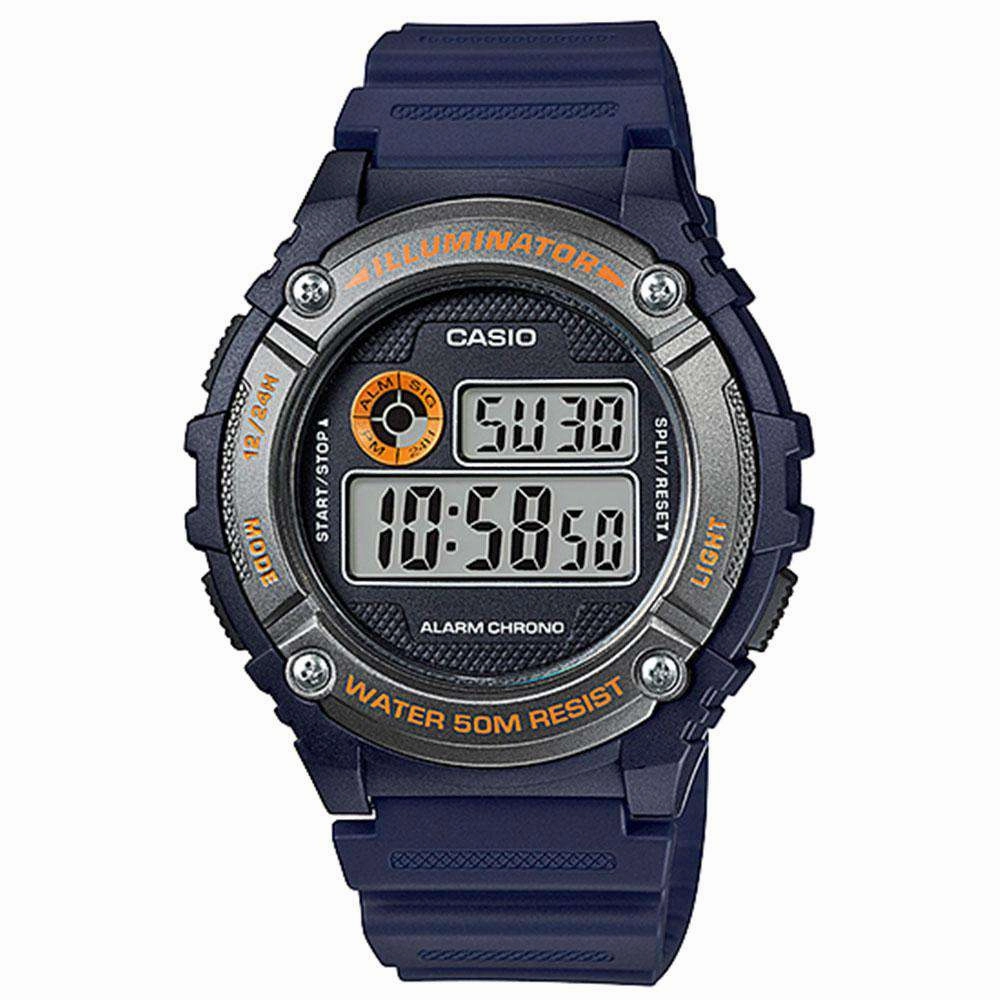 Casio W-216H-2B Blue Resin Digital Watch for Men