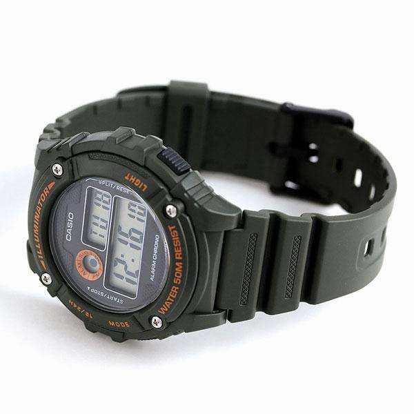 Casio W-216H-3B Green Resin Digital Watch for Men