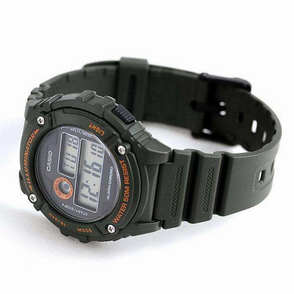 Casio W-216H-3B Green Resin Digital Watch for Men