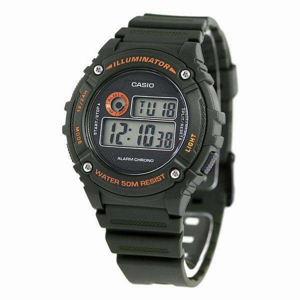 Casio W-216H-3B Green Resin Digital Watch for Men