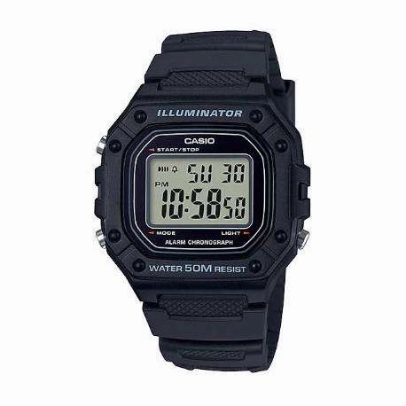 Casio W-218H-1AVDF Black Resin Watch for Men