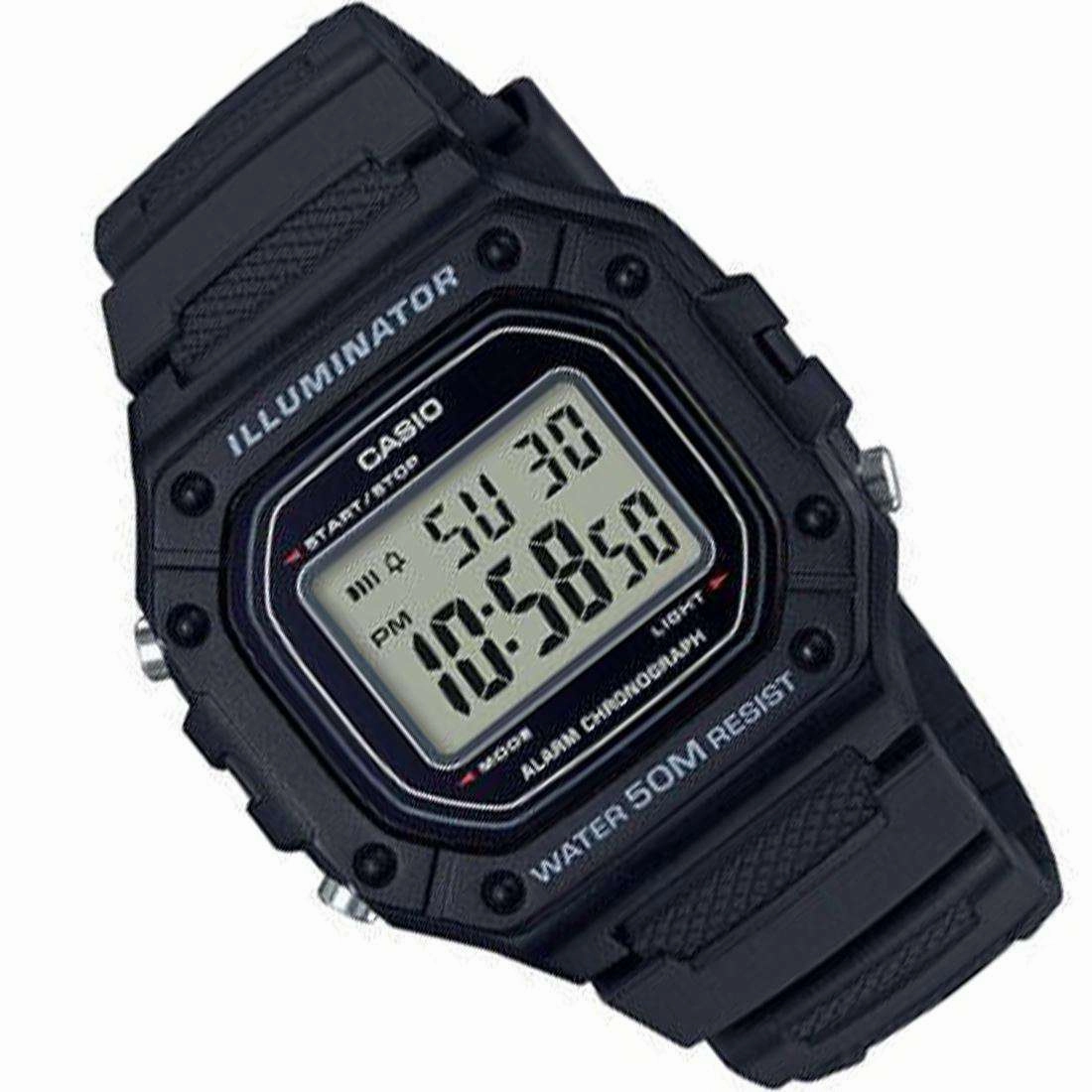 Casio W-218H-1AVDF Black Resin Watch for Men