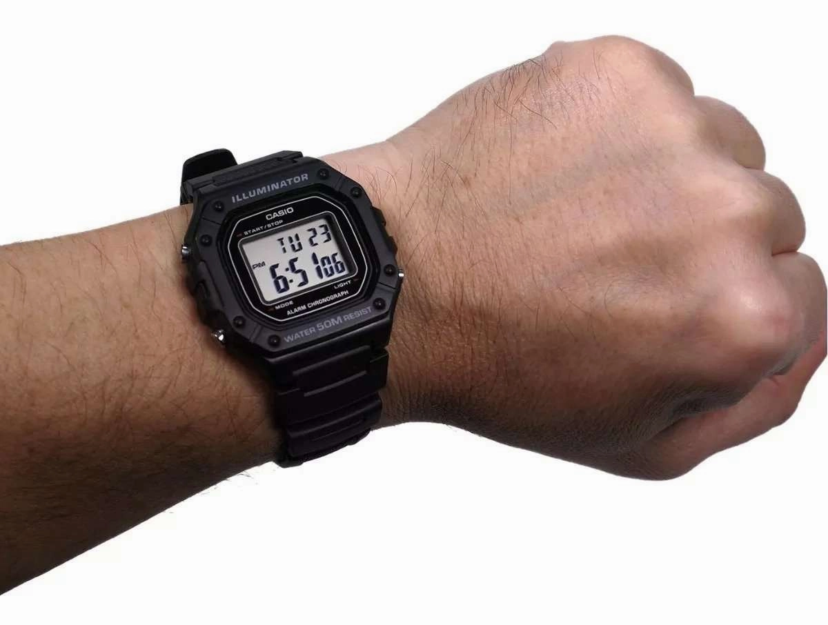 Casio W-218H-1AVDF Black Resin Watch for Men
