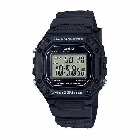 Casio W-218H-1AVDF Black Resin Watch for Men